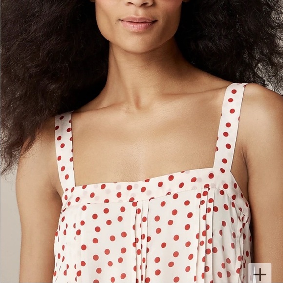 J Crew vintage red dot Pintuck midi dress in drapey organza CA701 NWOT - Picture 3 of 12